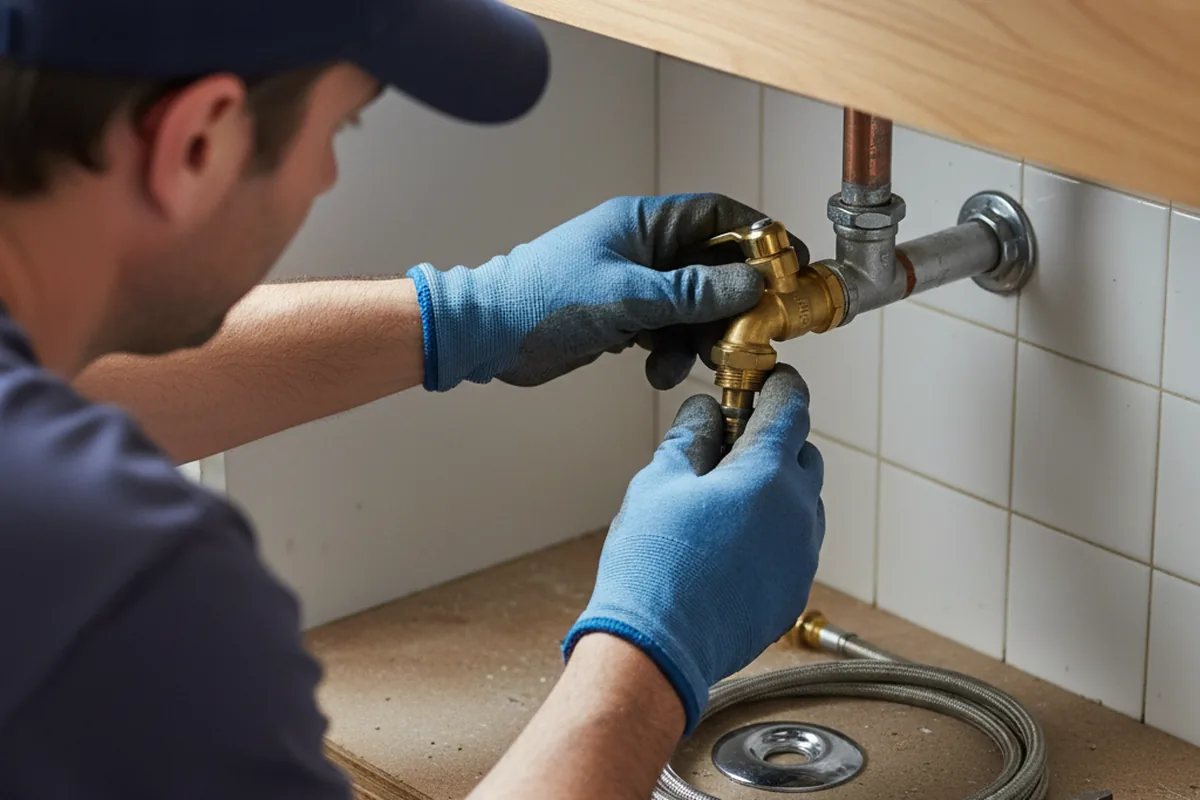 Shutoff valve and fitting work during Faucet and Fixture Repair in Defuniak Springs